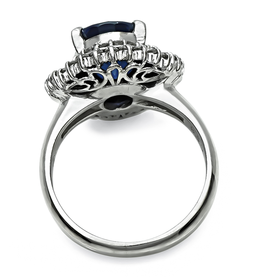 Estate 3.60ct Sapphire 0.75ct Diamond Ring