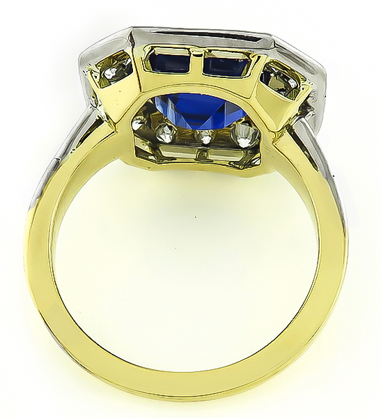 Vintage 3.69ct Sapphire 1.25ct Diamond Engagement Ring