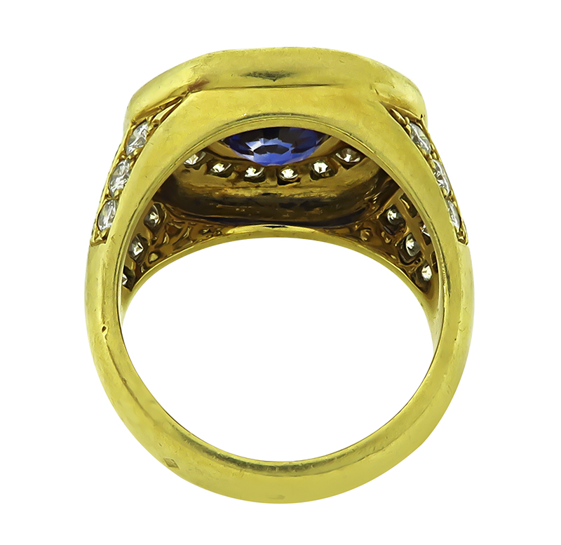 Estate 3.75ct Sapphire 2.00ct Diamond Gold Ring