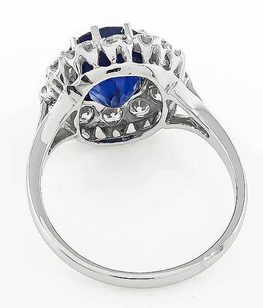 Estate 3.84ct Sapphire 0.97ct Diamond Engagement Ring