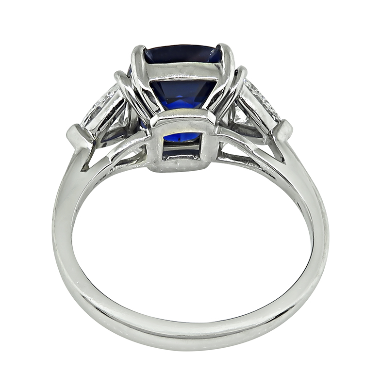 Estate 3.98ct Sapphire 0.80ct Diamond Engagement Ring