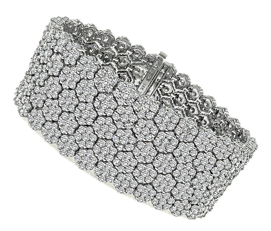 Estate 35.00ct Diamond White Gold Bracelet