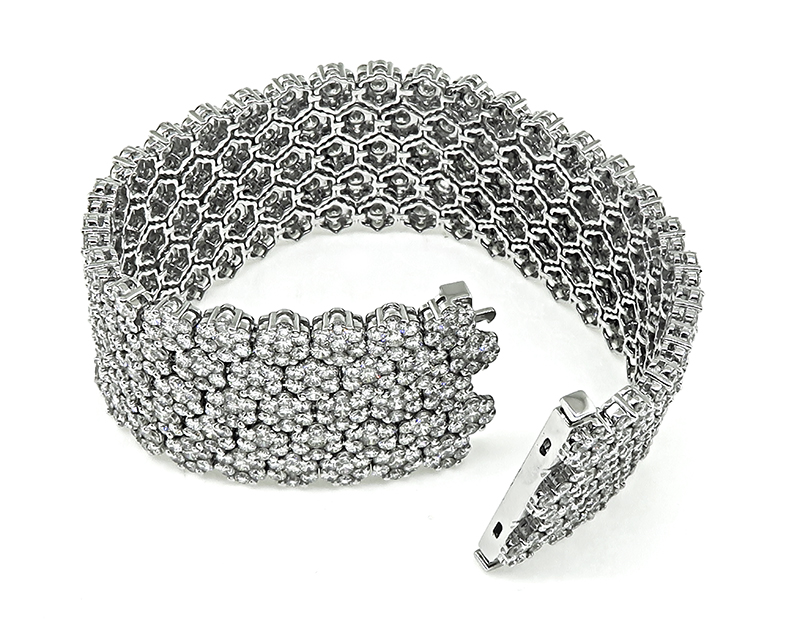 Estate 35.00ct Diamond White Gold Bracelet