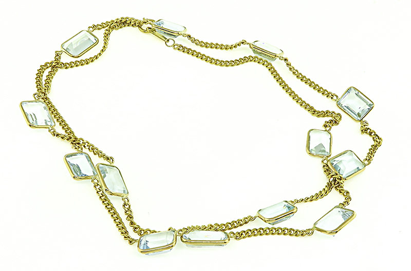 Estate 39.00ct Aquamarine Gold Necklace