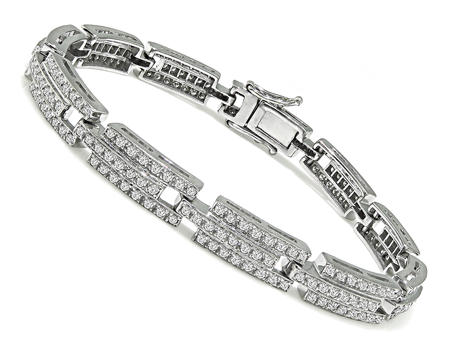 Estate 4.00ct Diamond Gold Bracelet