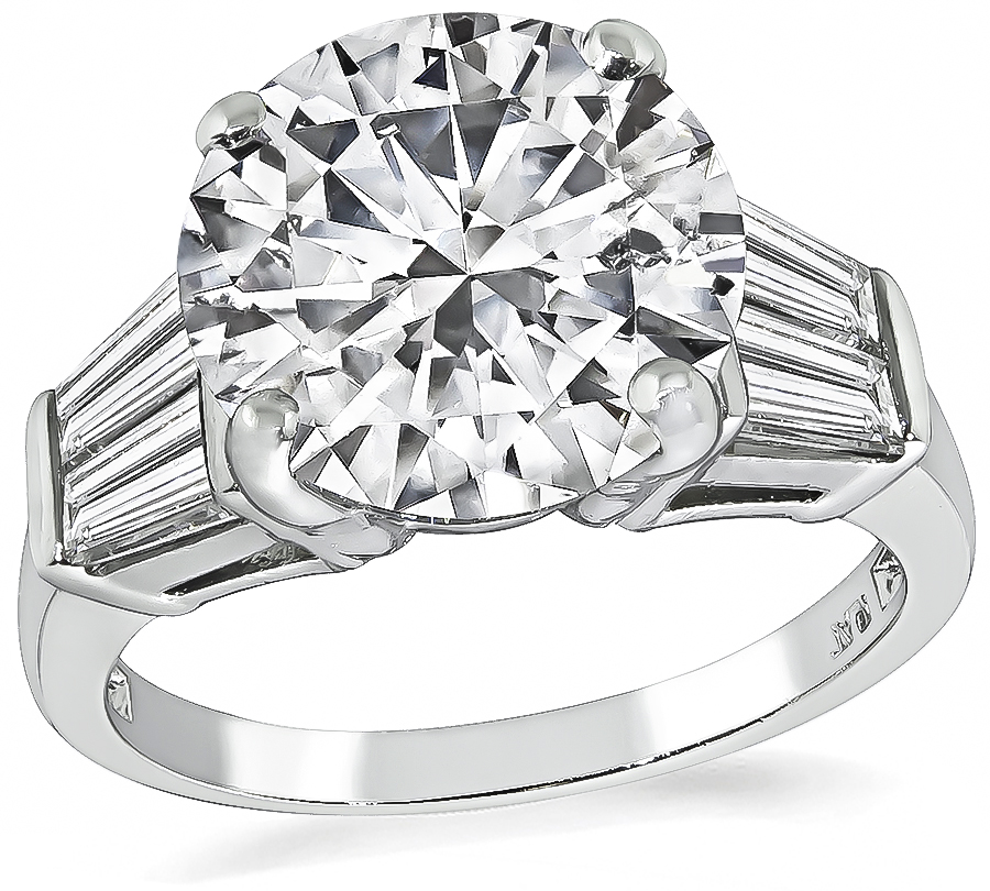 Estate GIA Certified 4.00ct Diamond Engagement Ring