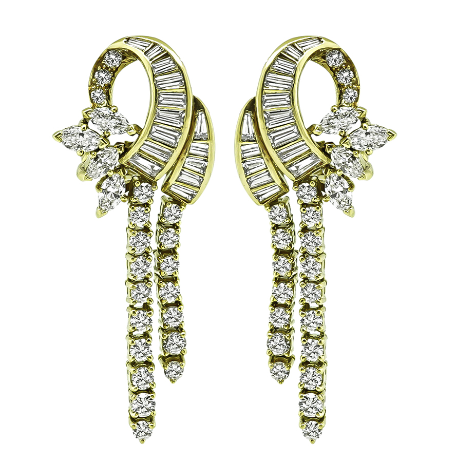 Estate 4.00ct Diamond Gold Earrings