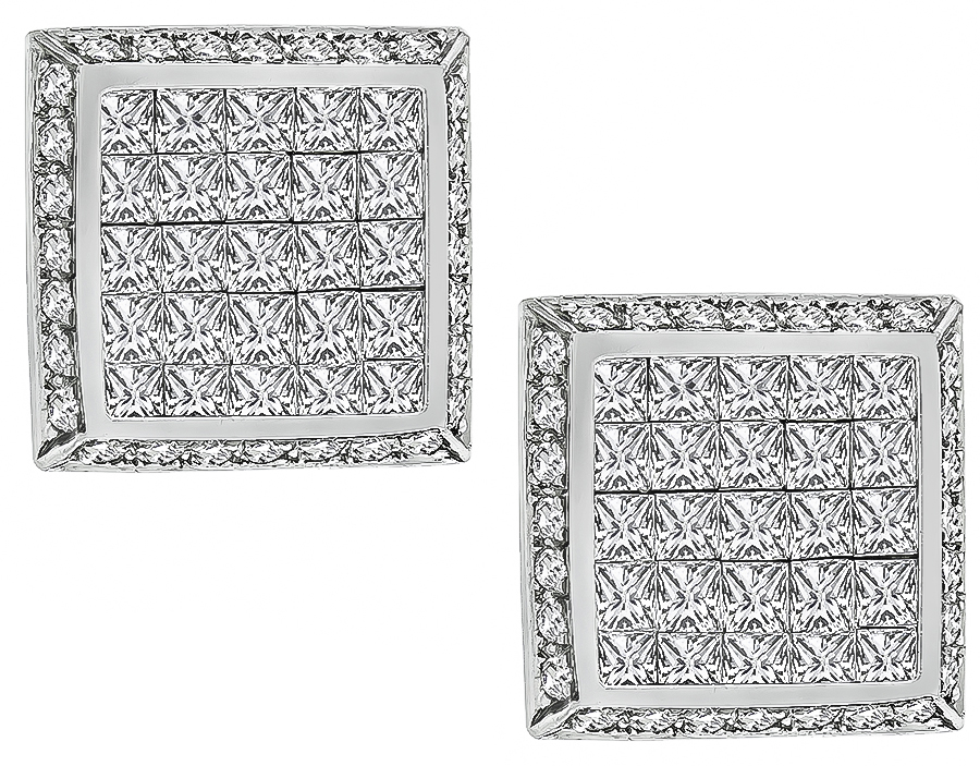 Estate 4.00ct Diamond Gold Earrings