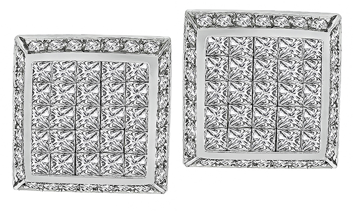 Estate 4.00ct Diamond Gold Earrings