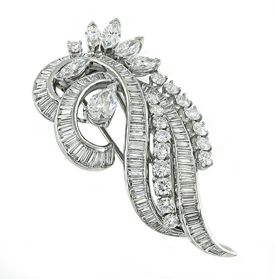 Estate 4.00ct Diamond Platinum Pin