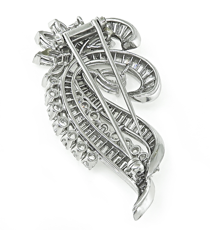 Estate 4.00ct Diamond Platinum Pin