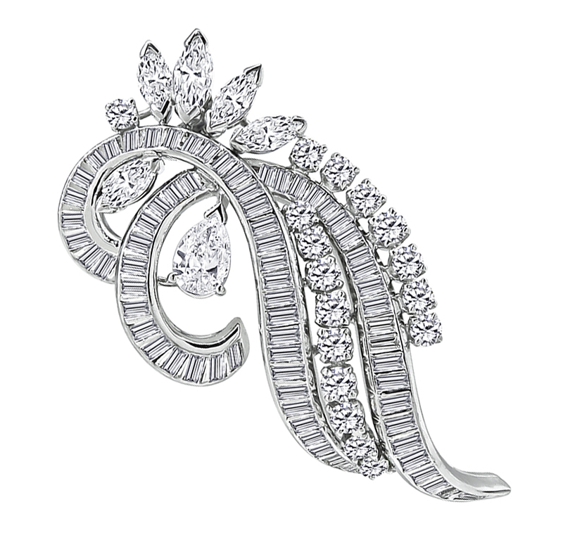 Estate 4.00ct Diamond Platinum Pin