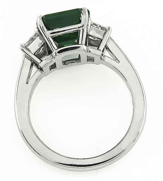 Estate 4.10ct Emerald 0.90ct Diamond Engagement Ring