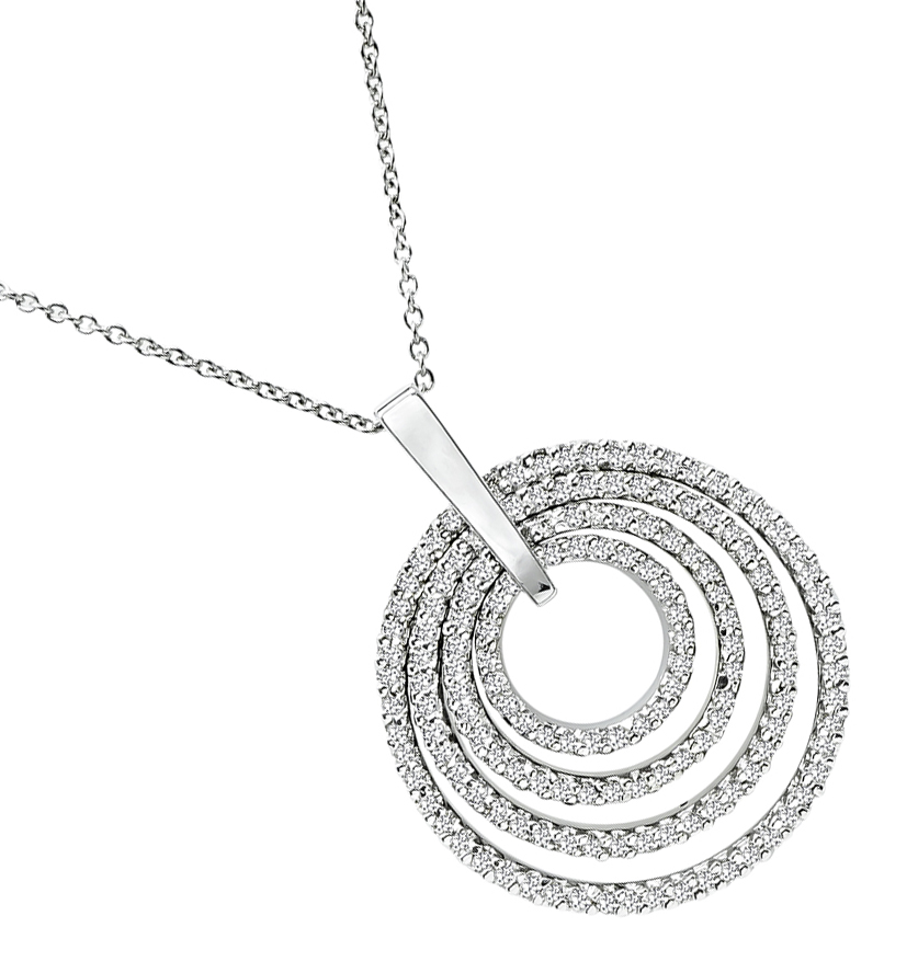 Estate 4.50ct Diamond Gold Pendant Necklace