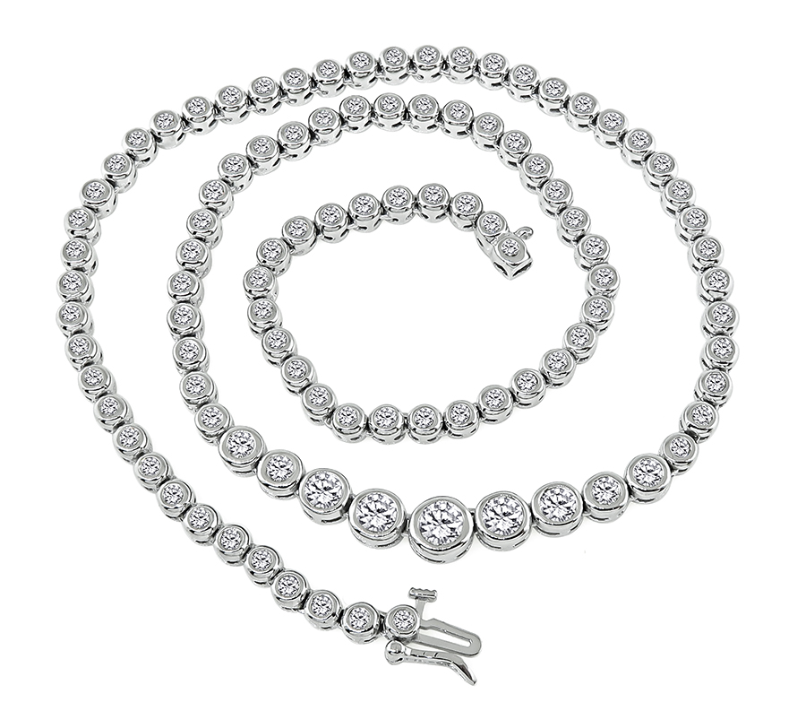 Estate 4.50ct Diamond Gold Necklace