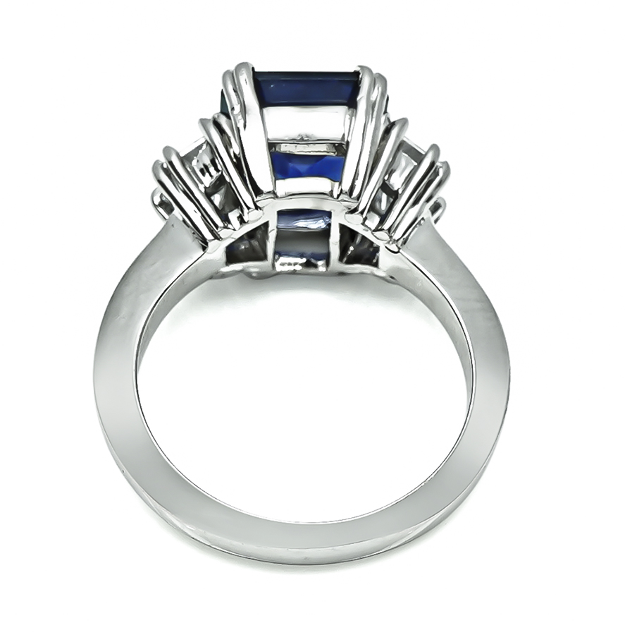 Estate 4.56ct Ceylon Sapphire 0.90ct Diamond Engagement Ring