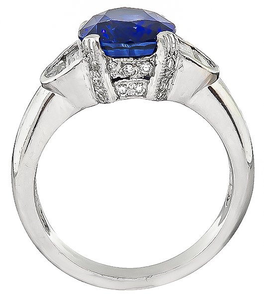 Estate 4.57ct Ceylon Sapphire Engagement Ring