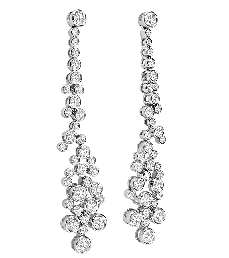 Estate 4.61ct Diamond Dangling Earrings