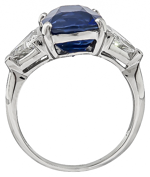 Estate 4.79ct Sapphire 0.90ct Diamond Engagement Ring