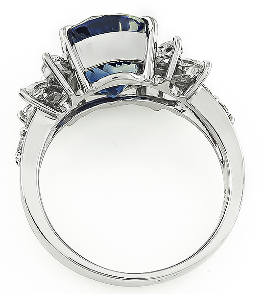 Estate GIA Cert 4.95ct Sapphire 1.00ct Diamond Engagement Ring