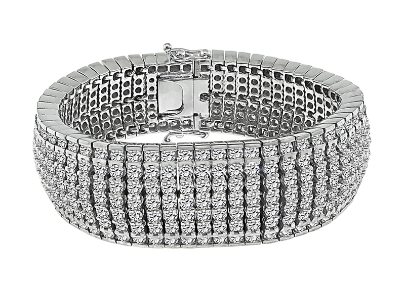 Estate 40.00ct Diamond Gold Bracelet