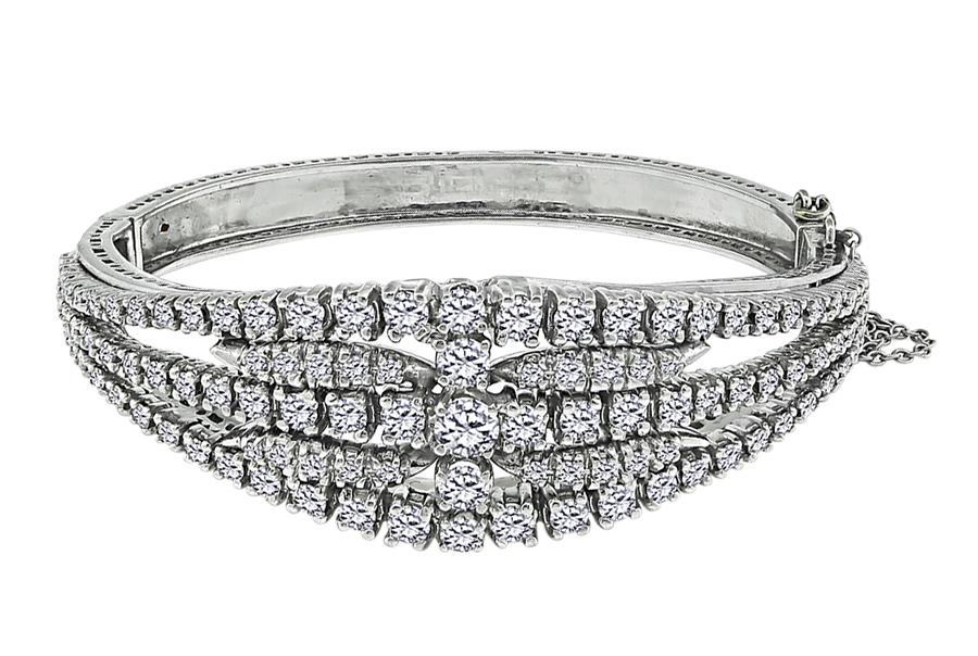 Estate 5.00ct Diamond Gold Bangle