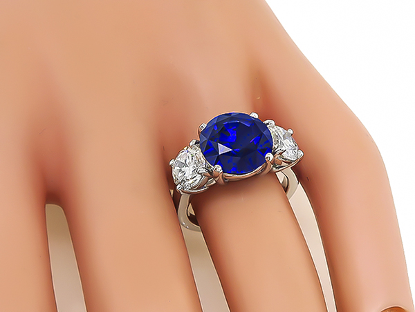 5.03ct Ceylon Sapphire 2.03ct Diamond Anniversary Ring