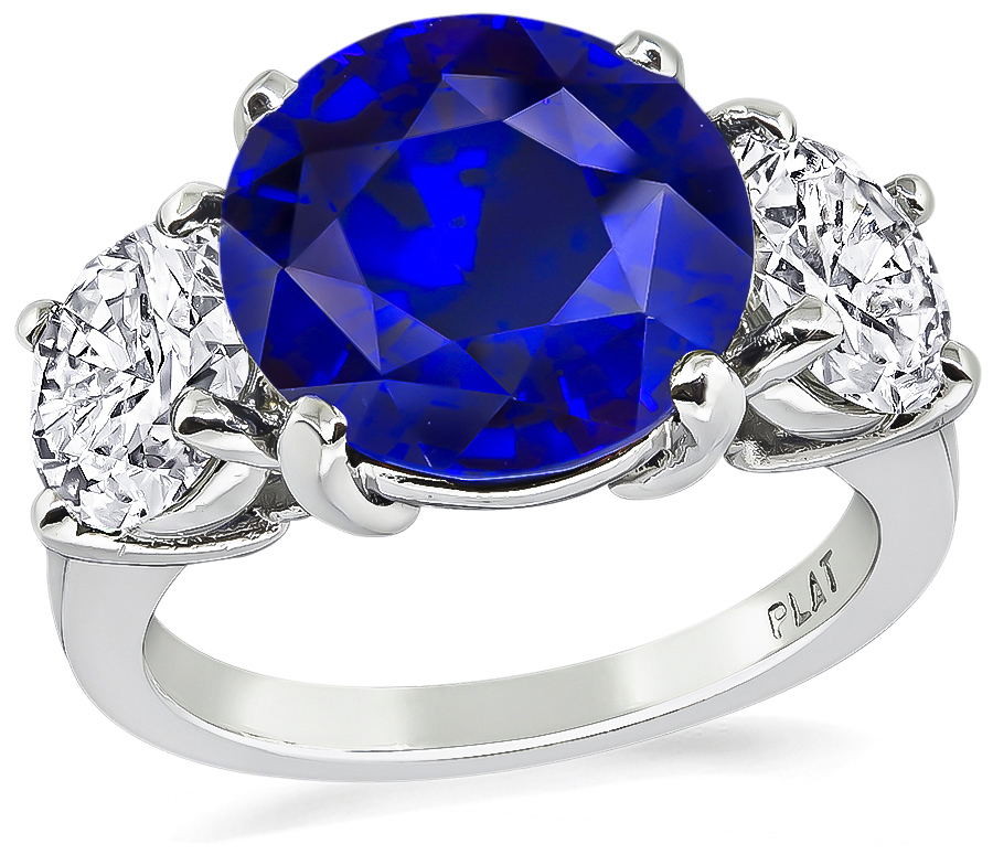 5.03ct Ceylon Sapphire 2.03ct Diamond Anniversary Ring
