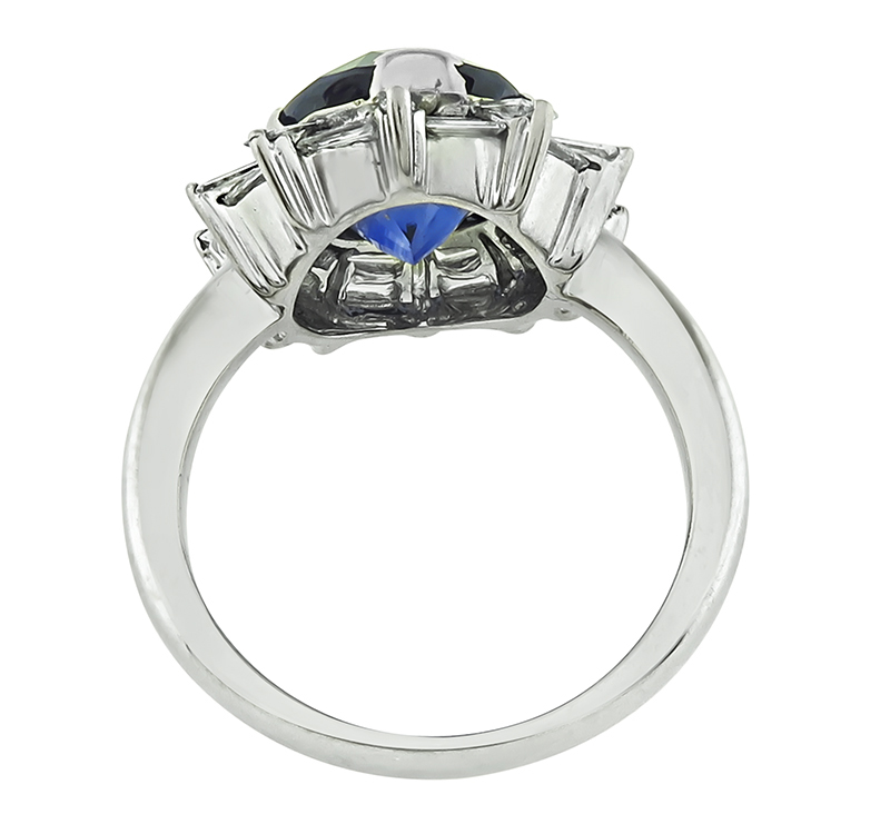 Estate 5.13ct Sapphire 1.50ct Diamond Engagement Ring