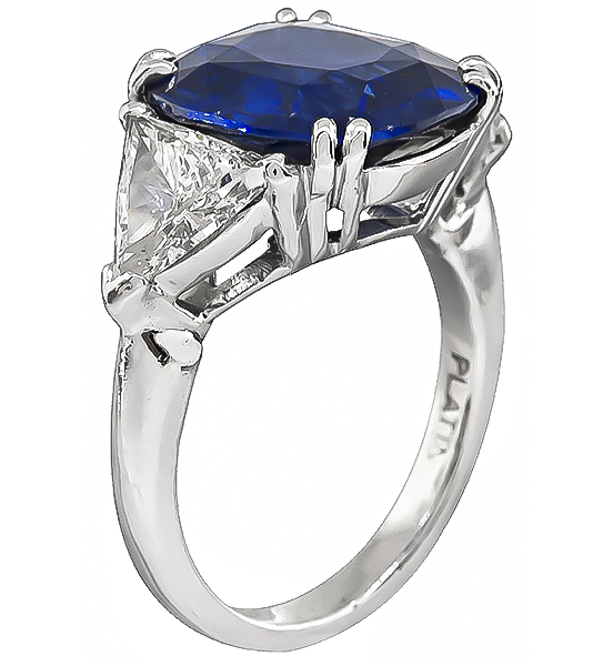 Estate 5.15ct Sapphire Diamond Engagement Ring
