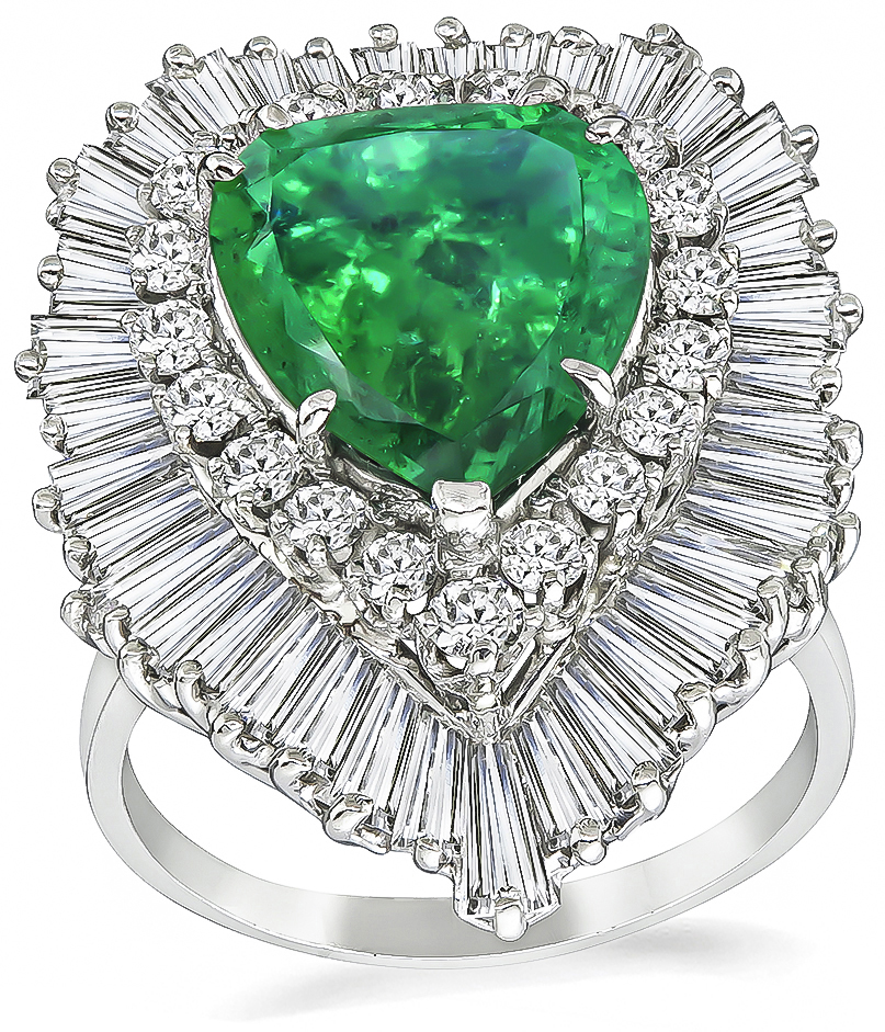 Estate 5.26ct Emerald 2.00ct Diamond Ring /Pendant