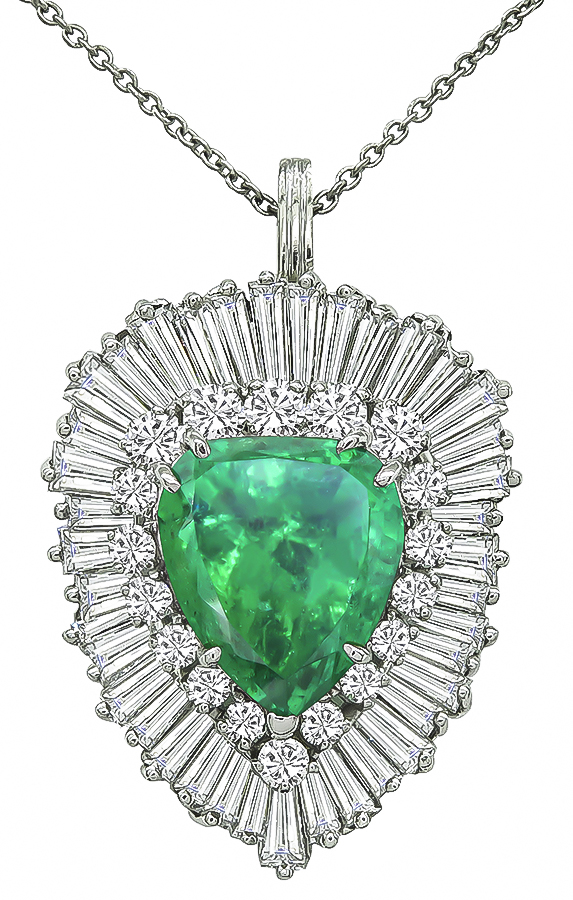 Estate 5.26ct Emerald 2.00ct Diamond Ring /Pendant