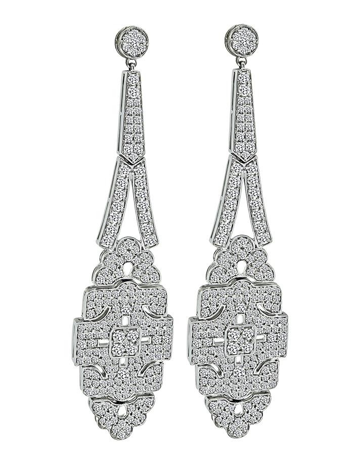 Estate 5.39ct Diamond Chandelier Earrings