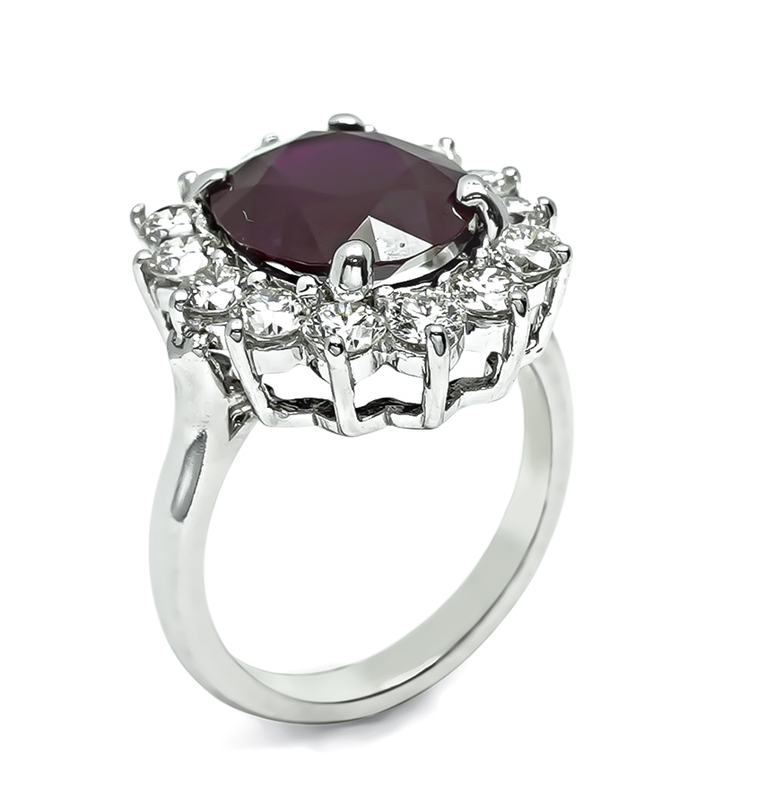 Estate 5.41ct Ruby 1.80ct Diamond Engagement Ring