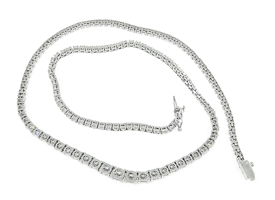 Estate 5.50ct Diamond Tennis Necklace
