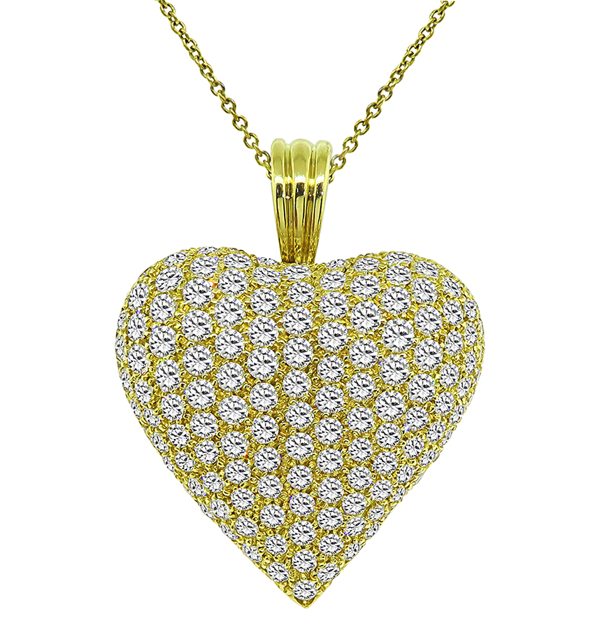 Estate 5.75ct Diamond Heart Pendant/Pin