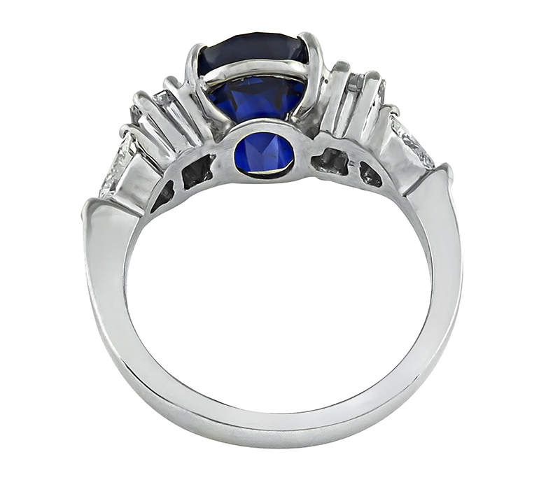 Estate 5.75ct Sapphire 1.75ct Diamond Engagement Ring