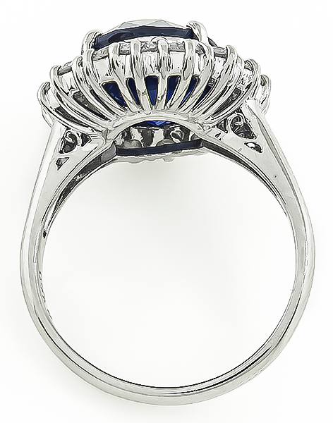 Estate 6.31ct Sapphire 1.00ct Diamond Engagement Ring