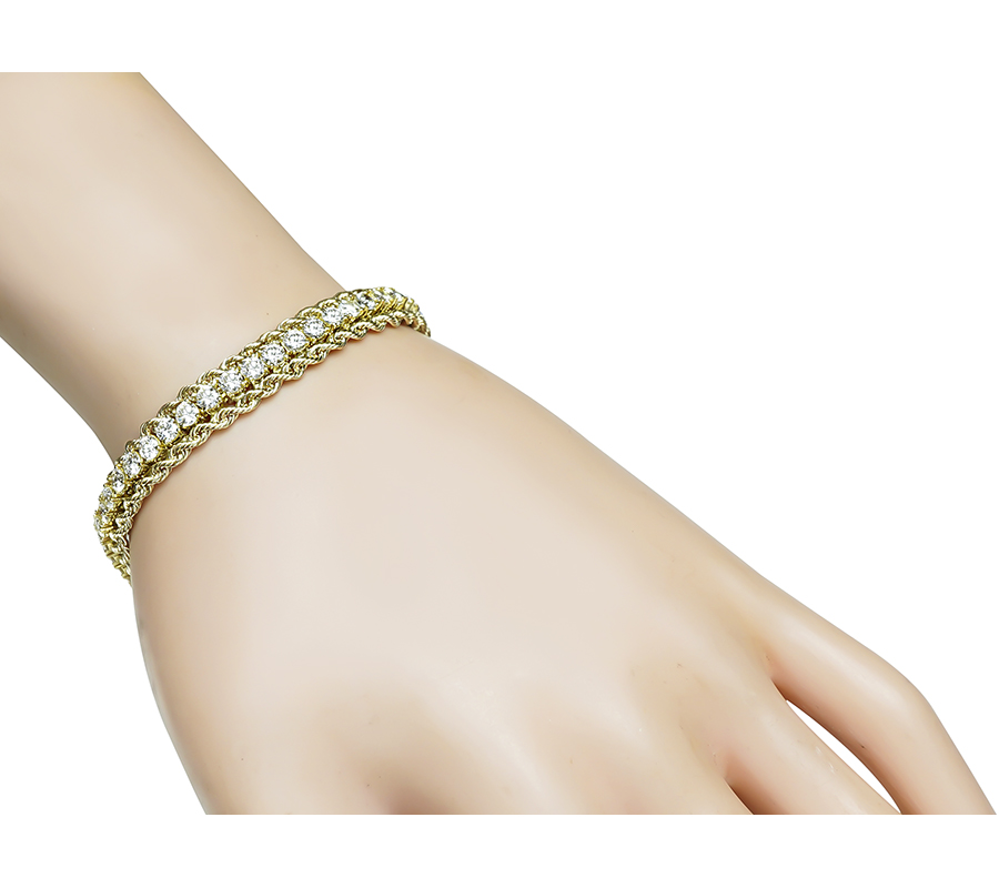 Estate 7.00ct Diamond Gold Bracelet