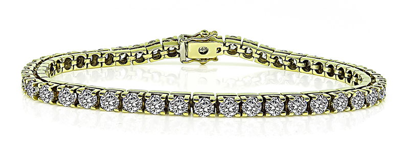 Estate 7.00ct Diamond Gold Tennis Bracelet