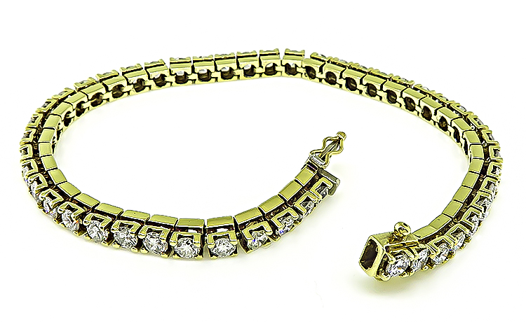 Estate 7.00ct Diamond Gold Tennis Bracelet