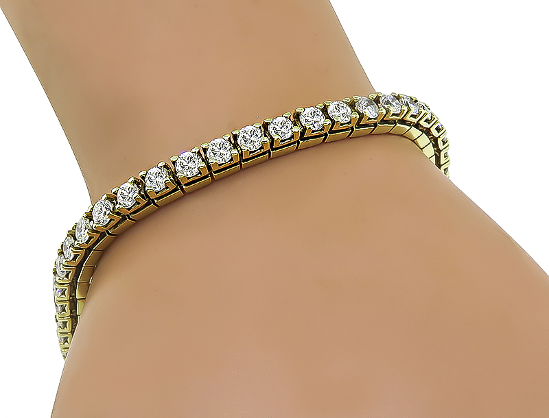 Estate 7.00ct Diamond Gold Tennis Bracelet