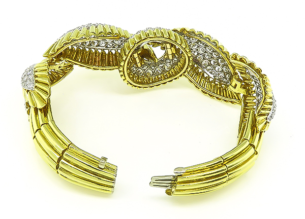 Estate 8.00ct Diamond Gold Platinum Bracelet