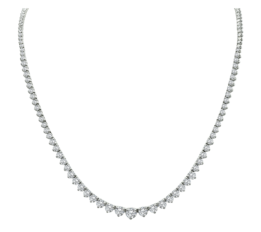 Estate 8.00ct Diamond Tennis Necklace