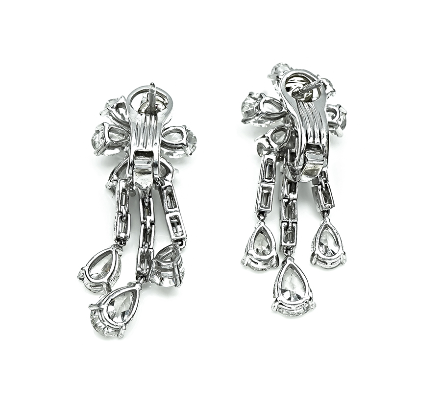 Estate 8.00ct Diamond Platinum Earrings