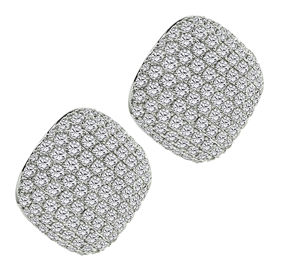 Estate 8.23ct Diamond Gold Earrings