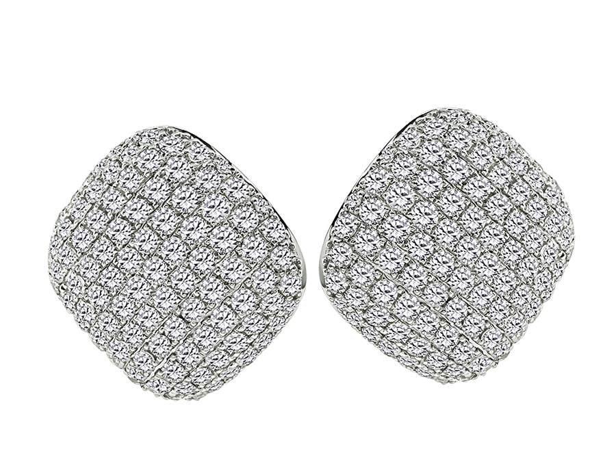 Estate 8.23ct Diamond Gold Earrings
