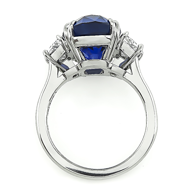 Estate 9.29ct Sapphire 1.20ct Diamond Engagement Ring