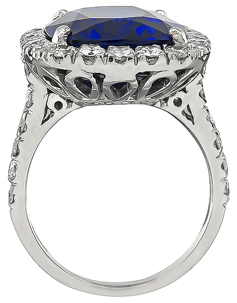 Estate 9.84ct Sapphire 1.75ct Diamond Engagement Ring