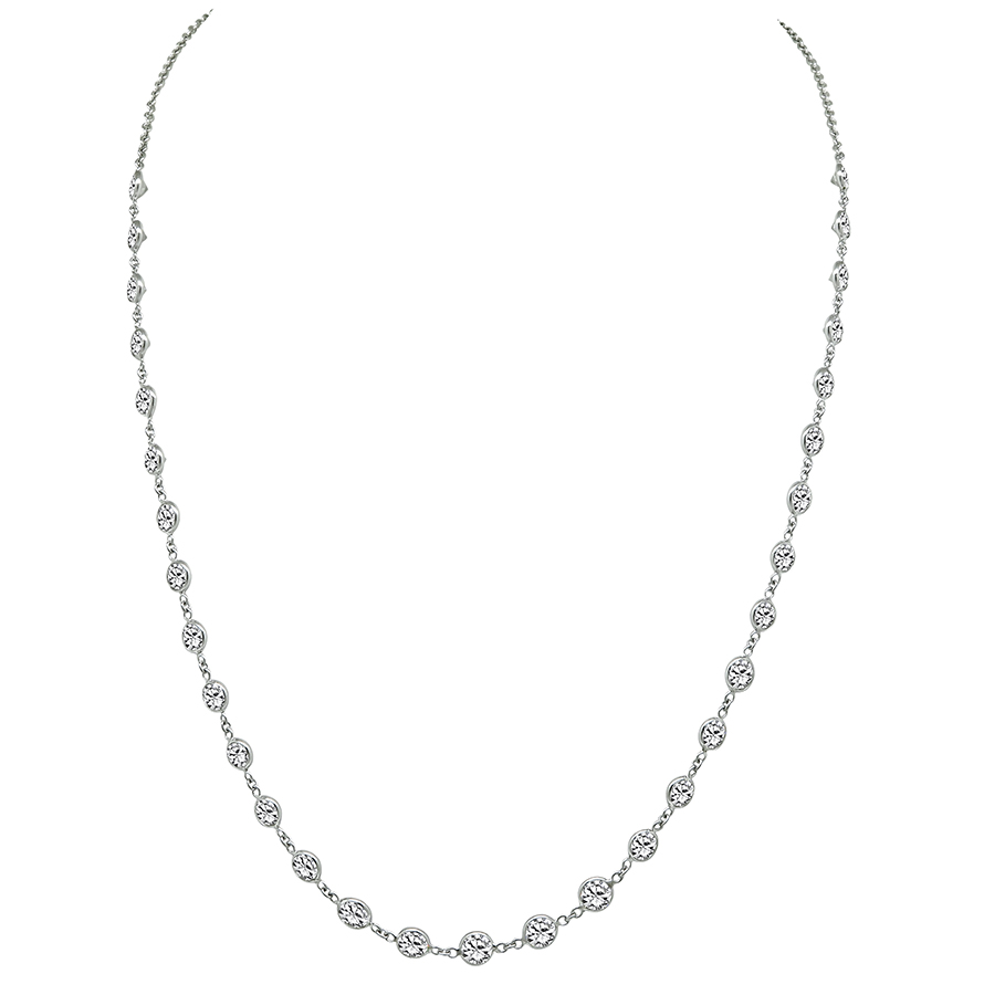 Estate 9.95ct Diamond By The Yard Necklace